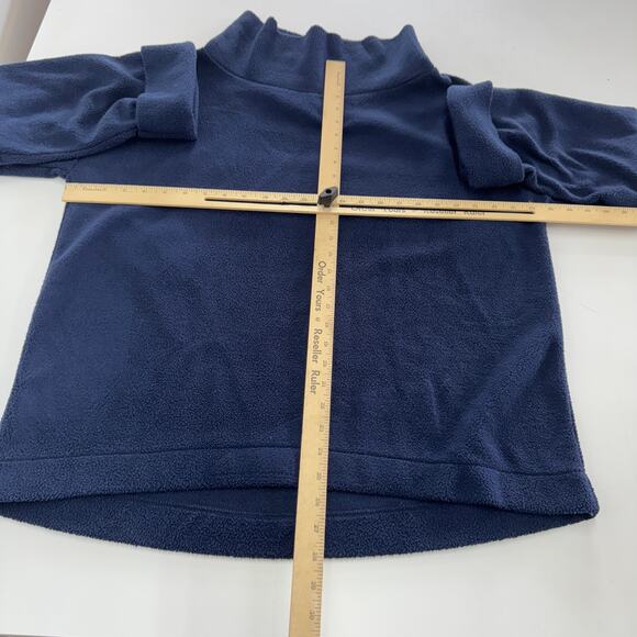 LOFT Sweater Womens Large Blue Cozy Funnel Neck Top‎ Fleece Cuffed Sleeves - Picture 6 of 9